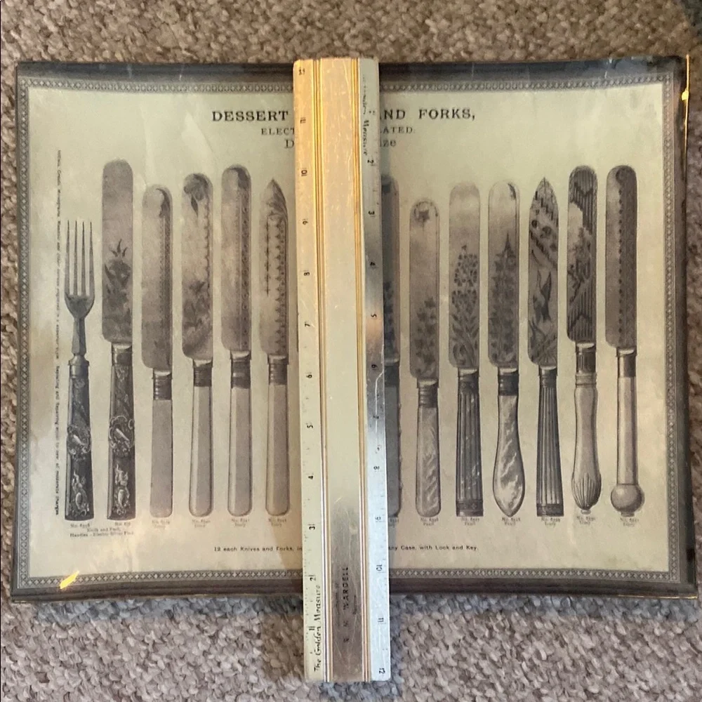 Vintage tray depicting dessert, knives, and forks of the early 1900s - Picture 8 of 9
